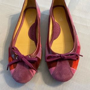 Coach patchwork suede flats
